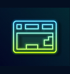 Glowing Neon Line Computer Keyboard Icon Isolated