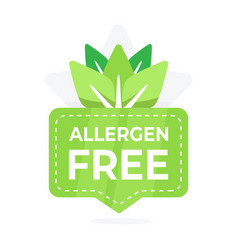 Health Friendly Allergen Free Label With A Leaf