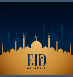 Eid Al Adha Golden Mosque Background