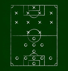 Football And Tactics Drawn With White