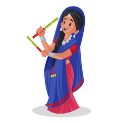 Indian Gujarati Woman Cartoon