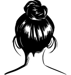 Messy Bun - Black And White Isolated Icon