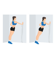 Woman Doing Single Arm Wall Push Up Exercise