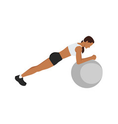 Woman Doing Swiss Ball Plank Abdominals Exercise