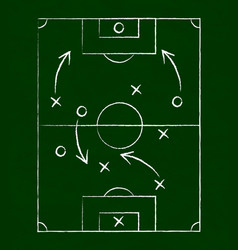 Football And Tactics Drawn With White