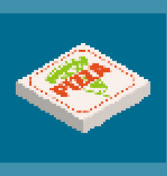 Pizza Box Pixel Art Fast Food 8 Bit Old