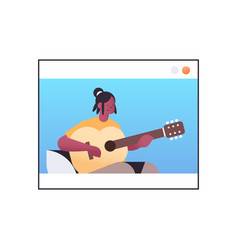 African American Woman Playing Guitar In Web