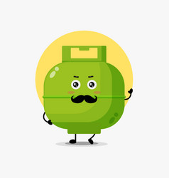 Cute Lpg Cylinder Character With Mustache