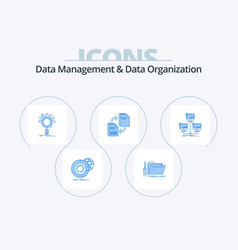 Data Management And Data Organization Blue Icon