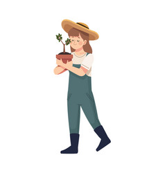 Female Farmer With Houseplant