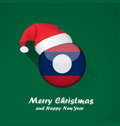 Flag Of Laos Merry Christmas And Happy New Year