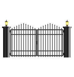 Realistic Steel Gate Isolated On White Background