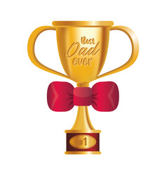 Trophy Cup Award Best Dad With Bowtie