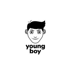 Face Boy With Good Hair Cartoon Mascot Logo Design