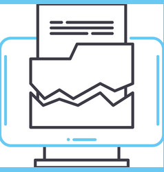 Lost Data Line Icon Outline Symbol