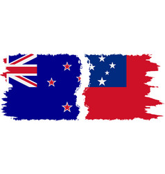 Independent State And New Zealand Grunge Flags