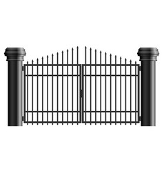 Realistic Steel Gate Isolated On White Background