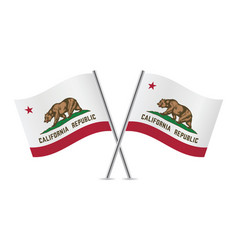 State Of California Crossed Flags California