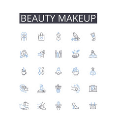 Beauty Makeup Line Icons Collection Advice