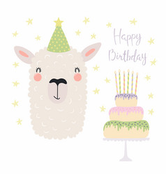 Cute Llama Birthday Card