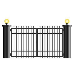 Realistic Steel Gate Isolated On White Background