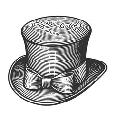 Top Hat With Bow Engraving