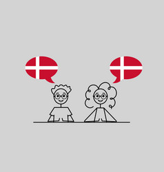 Danish Speakers Cartoon Boy And Girl