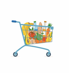 Full Shopping Cart Food Store Supermarket