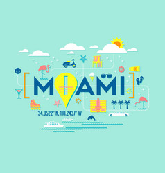 Miami Florida Design Of Attractions Icons