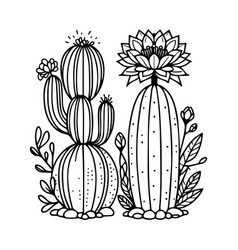 Cute Cactus Clipart Black And White