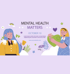 Flat World Mental Health Day Social Media Promo