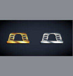 Gold And Silver Monkey Bar Icon Isolated On Black