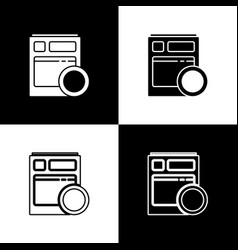 Set Kitchen Dishwasher Machine Icon Isolated