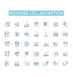 Business Collaboration Linear Icons Set