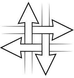 Intersecting Arrows Sign Intersection Symbol