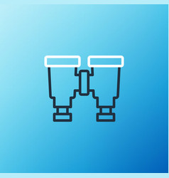 Line Binoculars Icon Isolated On Blue Background