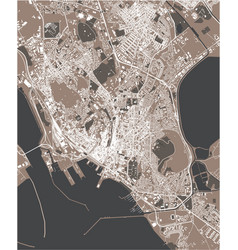 Map City Cagliari Sardinia Italy