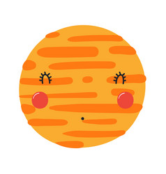 Planet Jupiter With Kawaii Face Cute