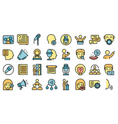 Rhetoric Icons Set Flat