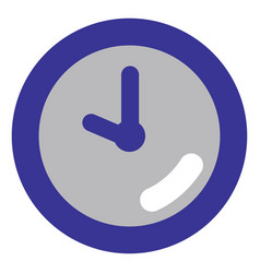 Simple Blue Wall Clock On A White Background