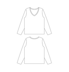 Template Loose Fitting Long Sleeve V-neck T-shirt