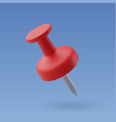 3d Red Push Pin Fixing Memo Task For Office