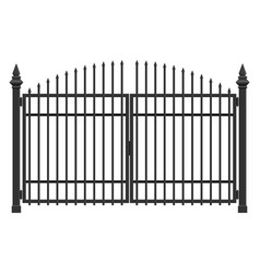 Realistic Steel Gate Isolated On White Background