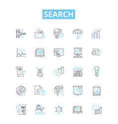 Search Line Icons Set Find Seek