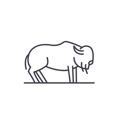 Musk Ox Line Icon Concept Ox Linear