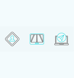 Set Line Infographic Of City Map Navigation Road