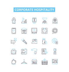 Corporate Hospitality Line Icons Set