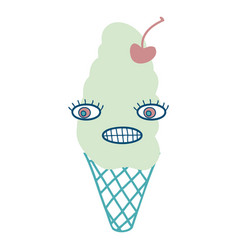 Giggle Face Cherry Ice Cream Cone Character