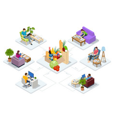 Isometric Online Shopping Online Supermarket