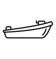 Wood Rescue Boat Icon Outline Sea Flood